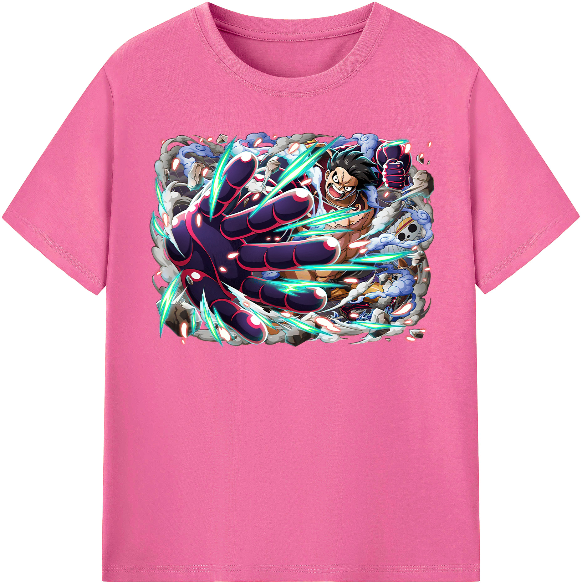 ワンピース モンキー・D・ルフィ ONE PIECE Monkey D. Luffy レディースカジュアルプリントTシャツ（綿100％）